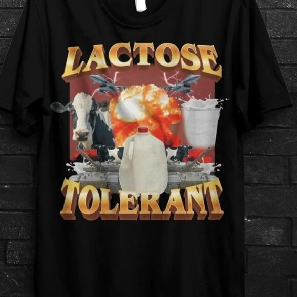 Lactose Intolerant Funny Meme Gift T Shirt Free Milk Humor Joke Sarcastic Tee 81 - Picture 1 of 5